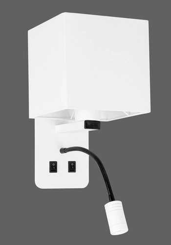 Nástěnné LED svítidlo Magnum 2 bílé moderní s látkovým stínidlem do ložnice a obýváku 40 cm