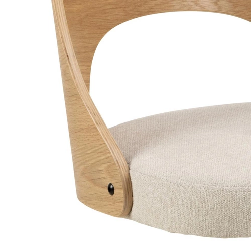 Otočená čalouněná židle Lucy skandinávská béžová dubová jídelní moderní Actona