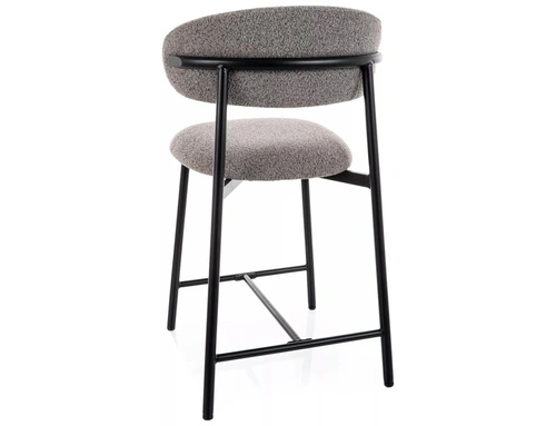 Barová židle Pasco Slim čalouněná šedá s opěrkou do kuchyně 61 cm