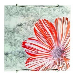 Stropní svítidlo Spring čtvercové červené 30x30 skleněné moderní do obýváku CANDELLUX