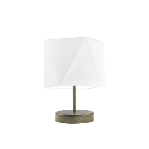 Noční lampička PASADENA bílý stínidlo na zlaté konstrukci moderní do ložnice LYSNE