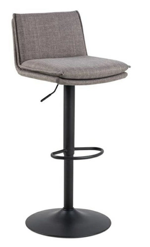 Barová židle Flynn světle šedá čalouněná s opěrkou, otočná a výškově nastavitelná do kuchyně Actona