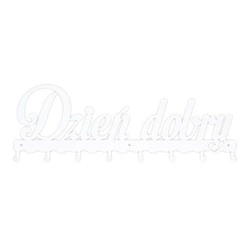 Nástěnný věšák do předsíně Dobrý den 01 bílý kovový moderní Intesi 60 cm