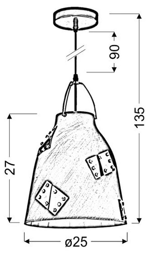Závěsná lampa Patch 25 1x60W E27 šedá + zlatý dekor