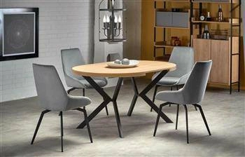 Rozkládací kulatý stůl Roni Intesi 100–250 cm dub zlatý černé nohy moderní jídelní