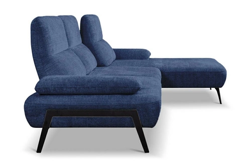 Moderní modrá rohová sedací souprava Rasmus pravá s nastavitelným opěradlem do obýváku Intesi