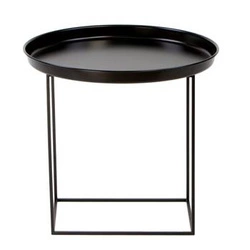 Kulatý kovový konferenční stolek černý moderní do obýváku NORDIFRA 50 cm