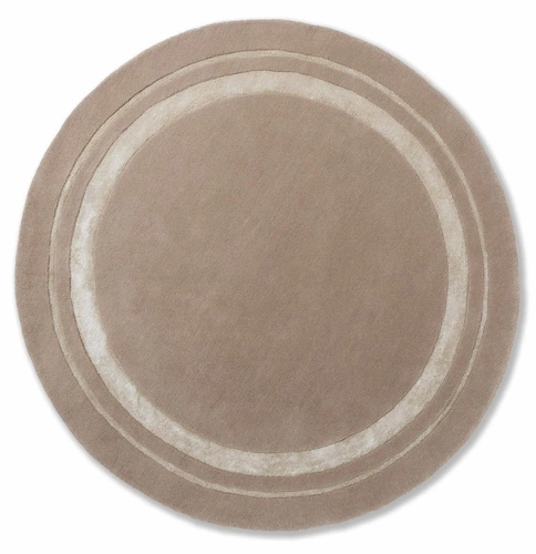 Kulatý vlněný koberec do obýváku Redbrook Hazelnut 150 cm moderní snadno čistitelný Laura Ashley