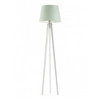 Moderní stojací lampa Curacao Lysne mátová s dřevěným stínidlem do obýváku 158 cm
