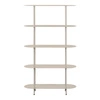 Kovový regál Rieti pískový 5 polic do obýváku na knihy 90 cm