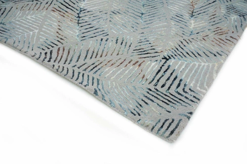 Moderní vlněný koberec do obýváku Palms Grey 160x230 ručně tkaný šedý Carpet Decor