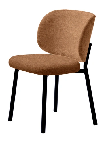 Čalouněná jídelní židle Naws růžová moderní na černých nohách do jídelny a obýváku