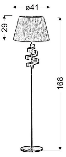Stojací lampa glamour Denis chrom-zlatá s bílým stínidlem do obýváku a ložnice