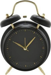 Moderní černý kovový budík Draco na noční stolek do ložnice a obýváku