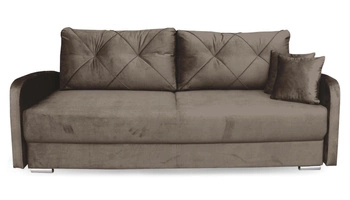 Rozkládací pohovka Urduna hnědá s úložným prostorem a funkcí spaní skandinávský styl do obýváku