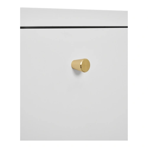 Noční stolek Dalby bílý kovový loftový se 2 zásuvkami 40 cm