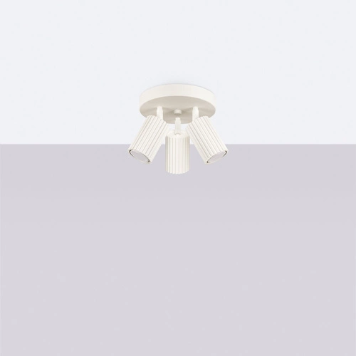 Stropní svítidlo KARBON 3P béžové moderní hliníkové do obýváku a ložnice s nastavitelným stínidlem