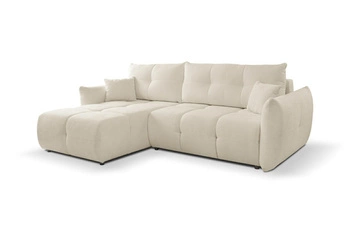 Rohová rozkládací pohovka levá béžová Bode do obýváku s úložným prostorem moderní Intesi