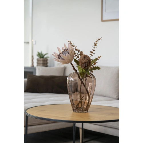 Skleněná váza Torro hnědá kulatá 29 cm dekorativní do obýváku