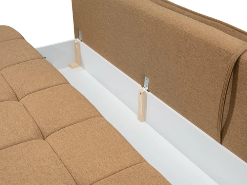 Rozkládací pohovka Mikkeli s funkcí spaní šedá do obýváku ve skandinávském stylu