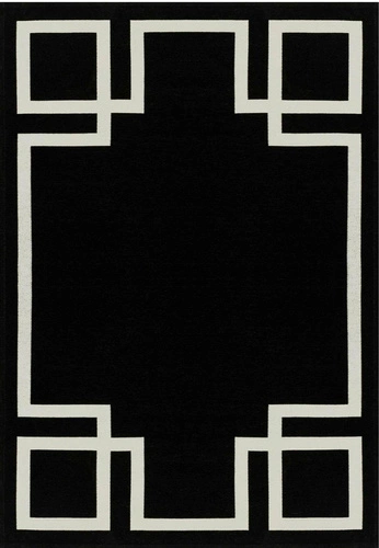 Koberec do obýváku Hampton Black 200x300 moderní glamour art deco černý protiskluzový snadno čistitelný Carpet Decor