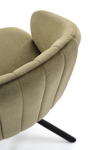 Otočná jídelní židle Arnadine čalouněná olivová s područkami moderní Intesi