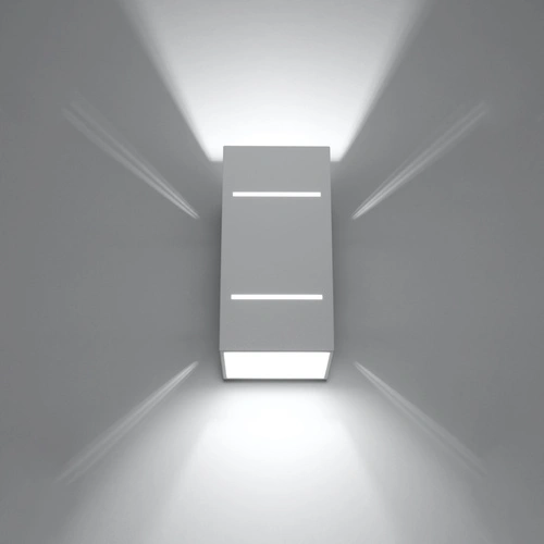 Moderní bílá nástěnná lampa Blocco Sollux Lighting z hliníku do ložnice a obývacího pokoje