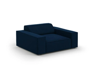 Odpočinkové křeslo Jodie Royal Blue samet moderní křeslo do obýváku s područkami