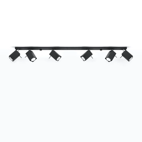 Stropní svítidlo černé Merida 6L Sollux moderní kovové do obýváku nebo kuchyně