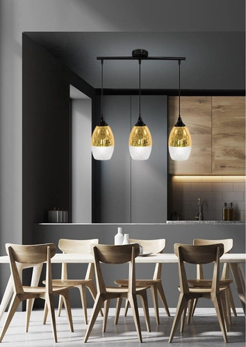 Závěsná lampa Celia 3x60W E27 zlatá