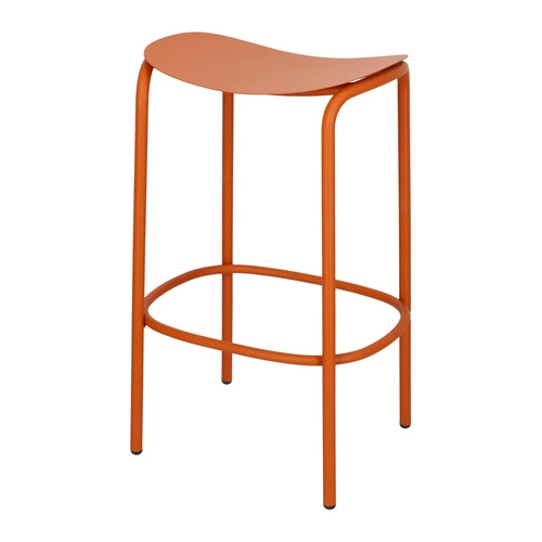 Kovová barová stolička Trick 65 cm oranžová moderní do kuchyně a k ostrůvku bez opěradla