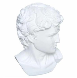 Dekorační soška hlava Davida Atmosphera bílá moderní do obýváku nebo jako dárek 25 cm