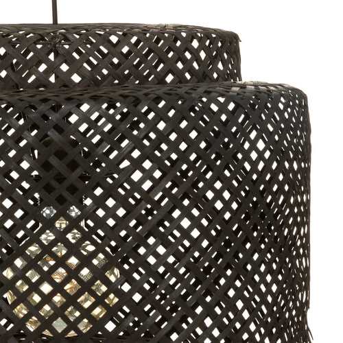 Závěsné svítidlo Liby černé bambusové boho do obýváku a jídelny Atmosphera 40 cm