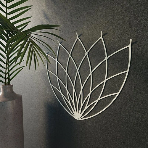 Moderní nástěnný věšák Lotos POLYHEDRA bílý kovový do předsíně nebo ložnice