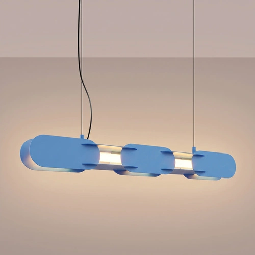 Závěsné LED svítidlo CHAIN 91 světle modré nad jídelní stůl