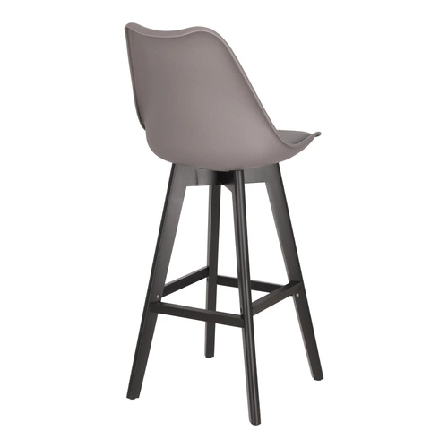 Barová židle s opěrkou Norden šedá moderní dřevěná do kuchyně a k ostrůvku 75 cm