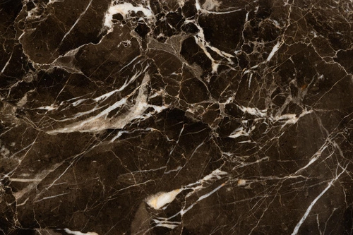 Konferenční stolek Avila kulatý nízký mramorový hnědý moderní glamour do obýváku 52 cm