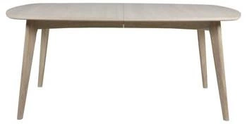 Rozkládací jídelní stůl Marte Actona oválný bělený dub skandinávská dýha 180 cm