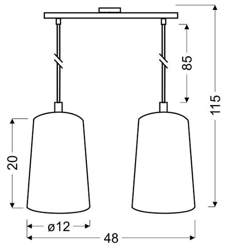 Závěsná lampa Vista 2x60W E27 bílá