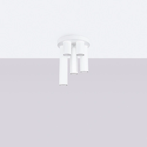 Moderní bílý stropní plafon LAGOS 5P SOLLUX do obýváku, ložnice a chodby