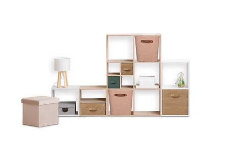 Textilní úložný box Ronda 31x31 růžový do police a šatny s úchytem 5five simply smart