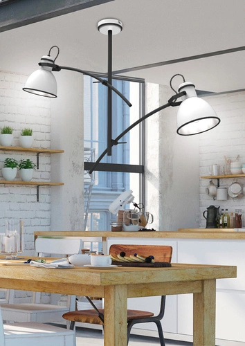 Závěsná lampa Zumba 2x60W E27 bílá+černá