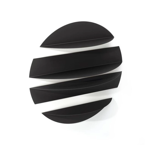 Kulatá černá kovová nástěnná police Solis Umbra moderní na dekorace do obýváku