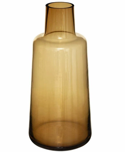 Skleněná váza Solid jantarová vysoká dekorativní na květiny do obýváku Atmosphera