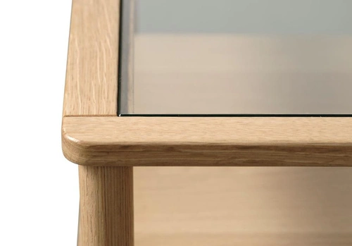 Konferenční stolek Elba 60x120 obdélníkový skleněný dubový do obýváku