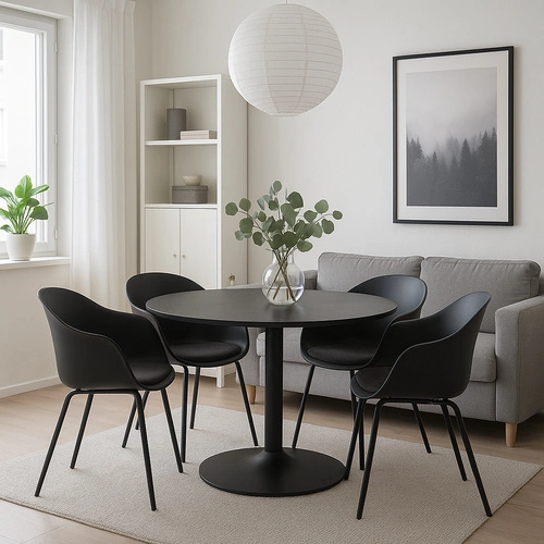 Jídelní židle Topley Arm Intesi černá čalouněná s područkami snadno čistitelná