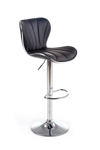Barová židle Mush černá otočná s nastavitelnou výškou ekokůže moderní do kuchyně Intesi