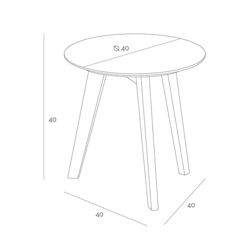 Kulatý dřevěný konferenční stolek Sano Intesi dub přírodní skandinávský do obýváku 40 cm