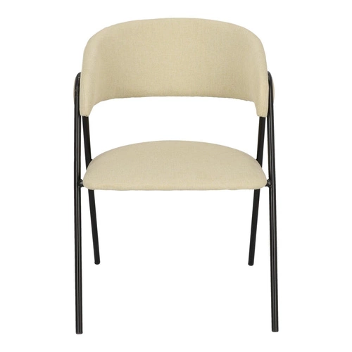 Čalouněná jídelní židle Larisa béžová s područkami v loftovém stylu