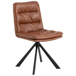 Otočená jídelní židle Dean Actona hnědá ekokůže loft na černých nohách